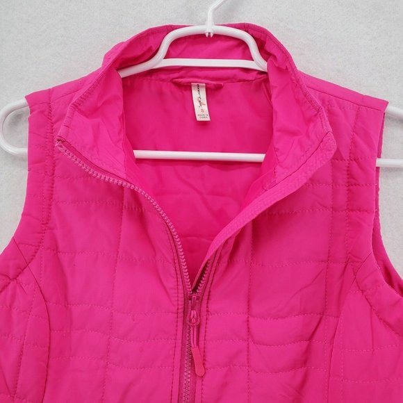 EXERTEK Vest Women's Full Zip Quilted Pockets Polyester Bright Pink Size Small - Picture 6 of 12